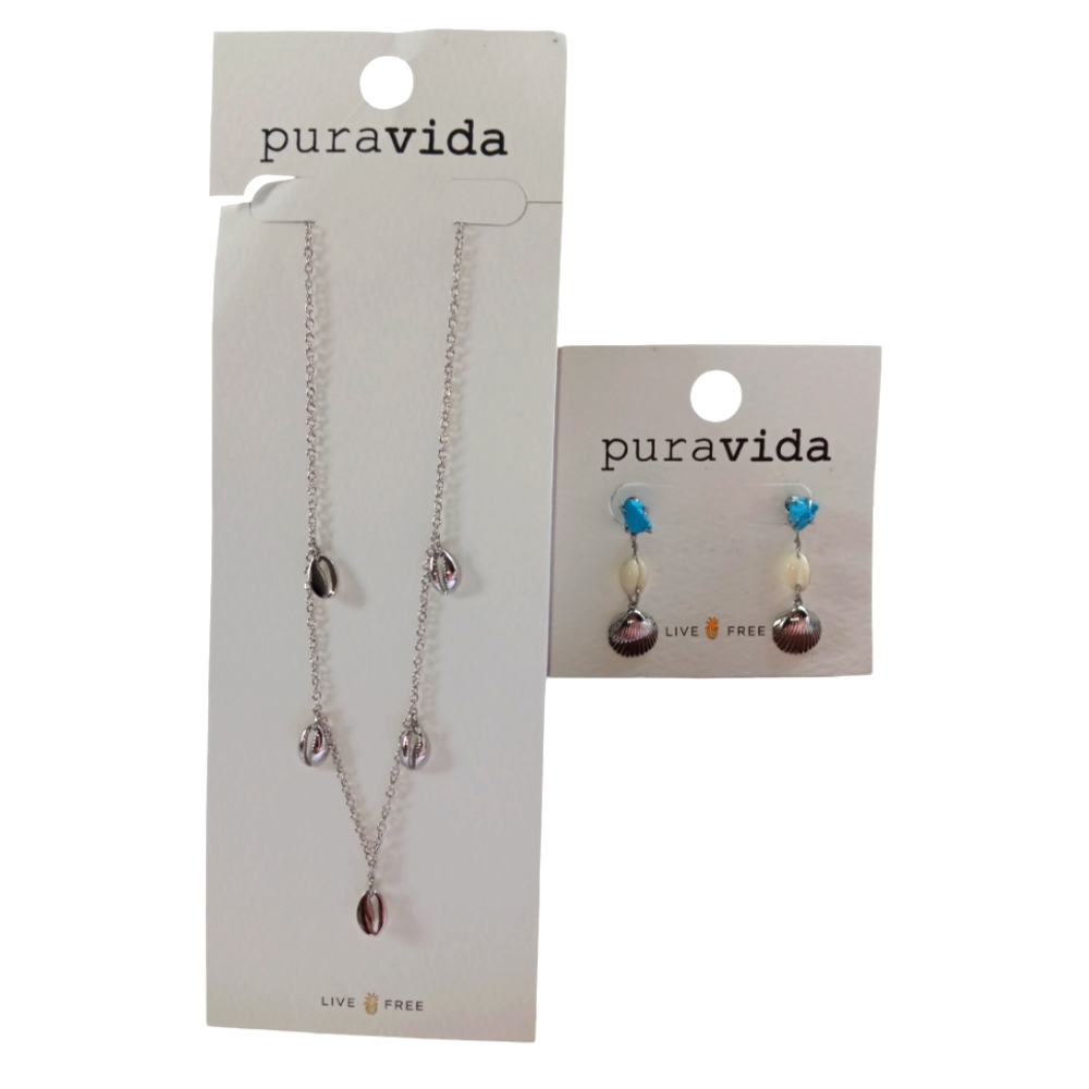 **New** Pura Vida Shell Choker and Dangle Earrings